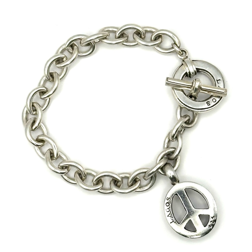 Lagos Sterling Silver Peace Charm Bracelet